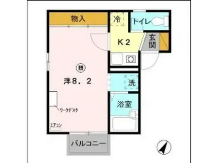 イワーナ(1K/1階)の間取り写真