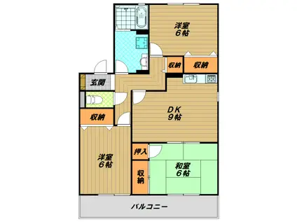 アルパポンテ一番館(3LDK/1階)の間取り写真