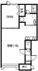 パリティー(1LDK/1階)の間取り写真