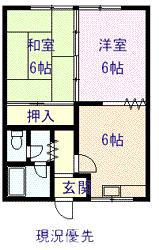 第二大雪マンション(2DK/2階)の間取り写真