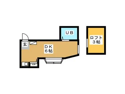 ハイツK&KIII(ワンルーム/2階)の間取り写真