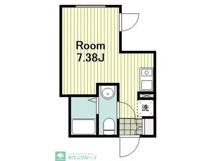 ピカード川崎SIDE B棟(ワンルーム/1階)の間取り写真