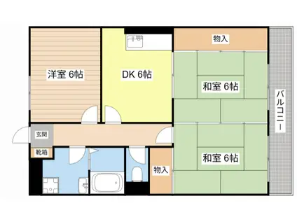 レックスさくら第一ビル(3DK/3階)の間取り写真