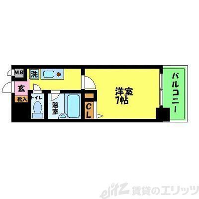 エスリード新大阪第5(1K/11階)の間取り写真