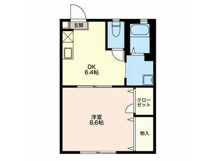 ハイツ あさひ(1DK/2階)の間取り写真