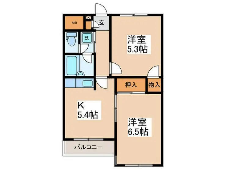 エスカイア小作第三 1階階 間取り