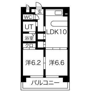 ジュノス(2LDK/4階)の間取り写真