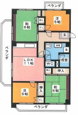 グリーンマンション多賀(4LDK/3階)の間取り写真