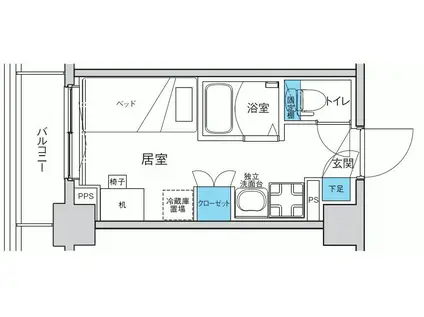 キャンパスヴィレッジ浦安(ワンルーム/2階)の間取り写真