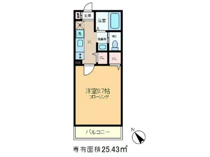 エルスタンザ赤羽(1K/2階)の間取り写真