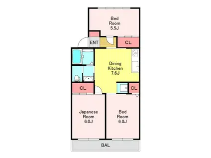 戸田ステーツ(3DK/4階)の間取り写真