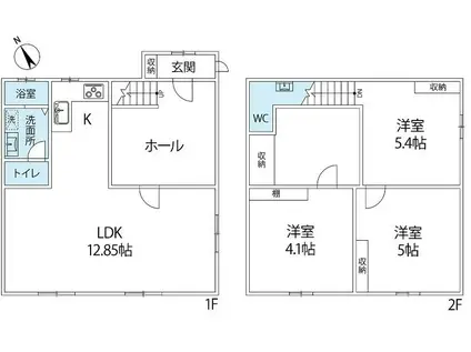 テラスフルール(3LDK/1階)の間取り写真