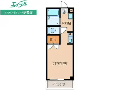 メゾンクレール(ワンルーム/1階)の間取り写真