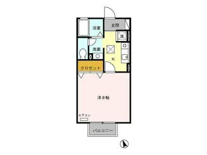 ジュネス ヴィラージュ(1K/1階)の間取り写真