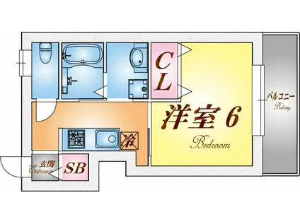 パルフラッツ王居殿(1K/2階)の間取り写真