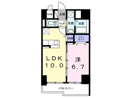 BRIGHT GATE 名古屋(1LDK/10階)の間取り写真