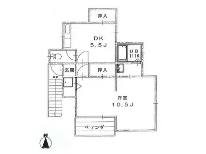 KLIEN(1DK/2階)の間取り写真