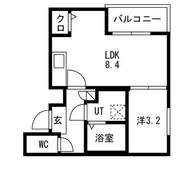 MOVE八田サウス(1LDK/2階)の間取り写真