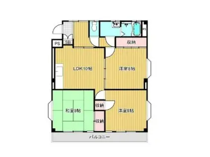 パルリバーサイドII(3LDK/3階)の間取り写真