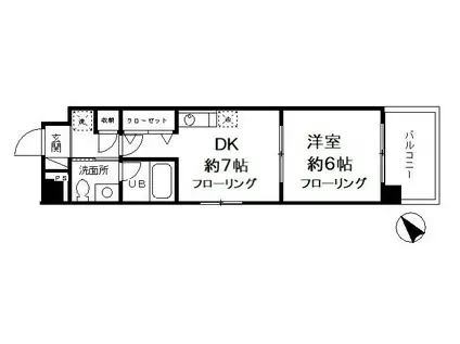 LAUREL(1DK/3階)の間取り写真