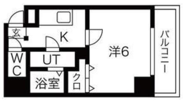 レクシア京橋(1K/4階)の間取り写真
