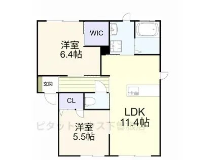 サン・ヴィレッジ(2LDK/1階)の間取り写真