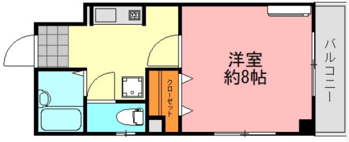 ゴールデンリバー広本町(1K/4階)の間取り写真