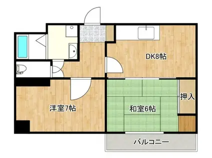 ペガソス熊谷(2DK/6階)の間取り写真