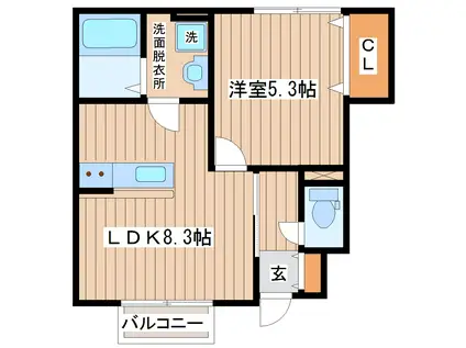D-COURT通町(1LDK/1階)の間取り写真