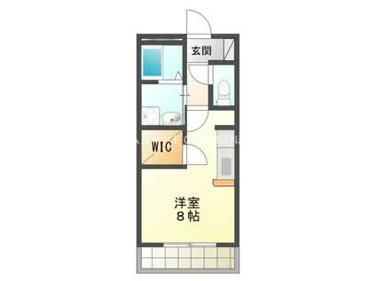 ブロードタウン神野II D(ワンルーム/2階)の間取り写真