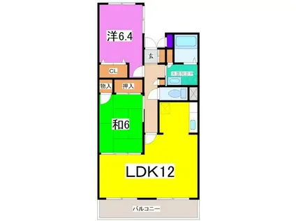 ペルージア(2LDK/2階)の間取り写真
