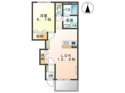 ユイット(1LDK/1階)の間取り写真