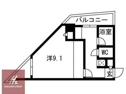 フェスタ天神(1K/9階)の間取り写真