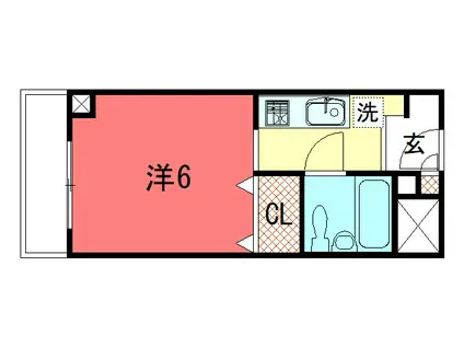 おおきに百万遍サニーアパートメント(1K/5階)の間取り写真