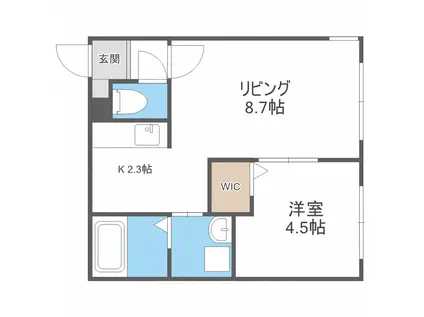 MAJESTIC LIFE札幌桑園(1LDK/4階)の間取り写真