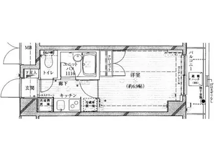 グランヴァン阿佐ヶ谷II(1K/4階)の間取り写真