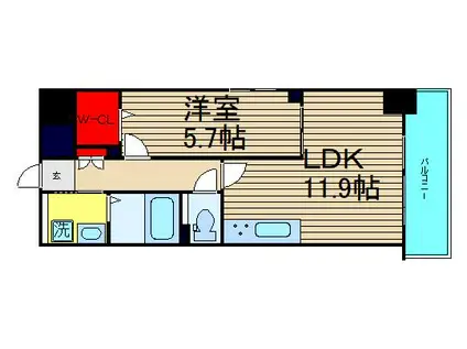 イルミナル グランデ(1LDK/8階)の間取り写真