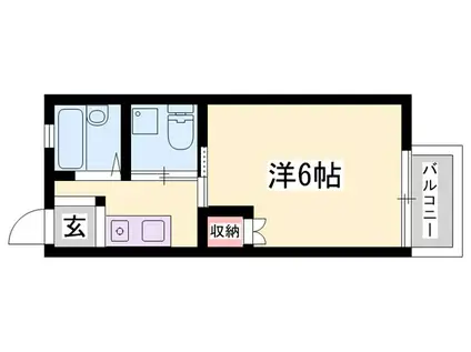 コーポ横関(1K/2階)の間取り写真