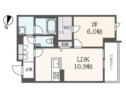 ホクレア分倍河原(1LDK/2階)の間取り写真