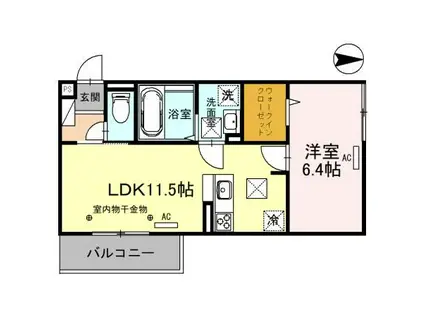 VINCULUM(1LDK/1階)の間取り写真