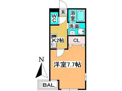 瑞穂ヶ丘ビリーブ館(1K/1階)の間取り写真