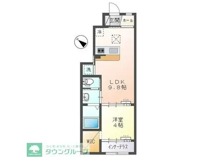 ルクレール(1LDK/1階)の間取り写真