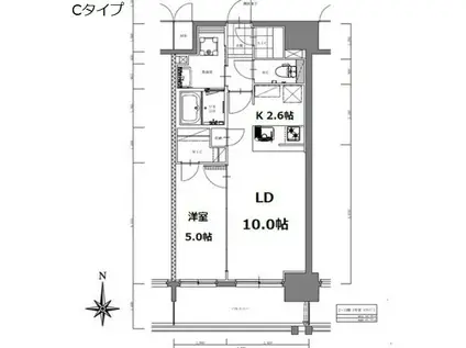 SーRESIDENCE亀島駅前BLAZE(1LDK/7階)の間取り写真