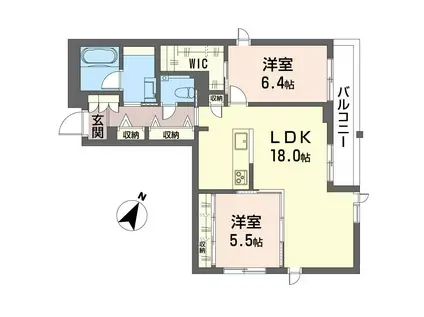 リラフォート(2LDK/3階)の間取り写真