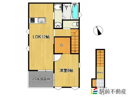 ティアラII(1LDK/2階)の間取り写真