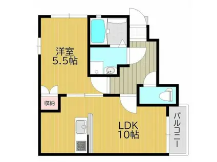 プティーシュシュ大福北棟 102(1LDK/1階)の間取り写真