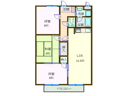イキシアマンション(3LDK/3階)の間取り写真