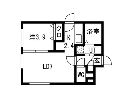 LUX FORTIII(1LDK/2階)の間取り写真