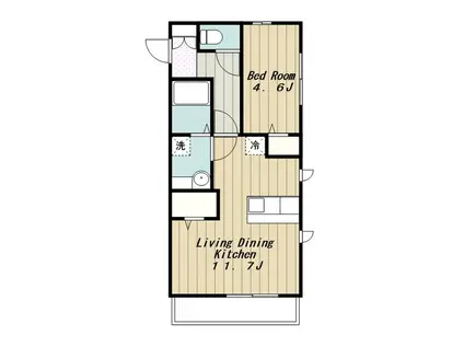 ファイン フレッサ(1LDK/3階)の間取り写真