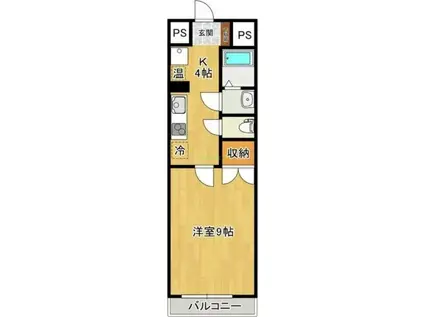 グレイスハイツ長町南(1K/3階)の間取り写真